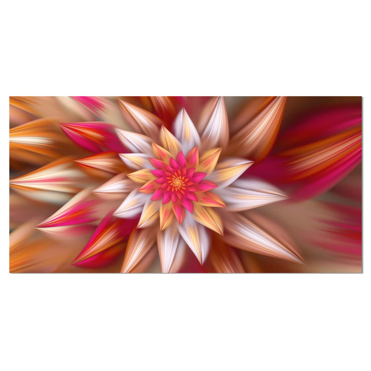 Designart - Huge Red Fractal Flower - Floral Canvas Art Print
